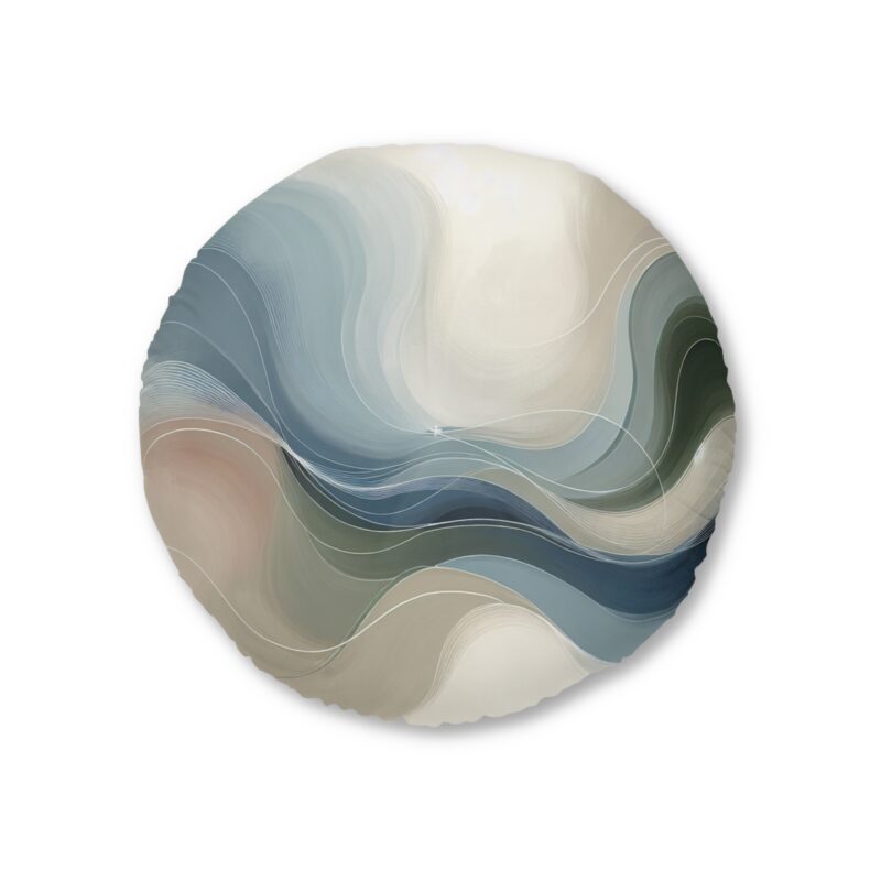 Soothing Waves Tufted Floor Pillow, Round