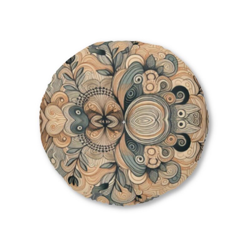 Spiritual Garden Tufted Floor Pillow, Round